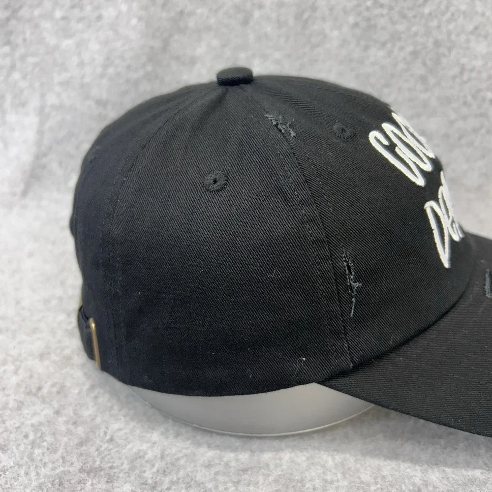 Cookie Dealer Distressed Dad Hat Black Baseball Cap Embroidered Strapback